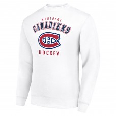 Montreal Canadiens Starter White Team Logo Fleece Pullover Sweatshirt