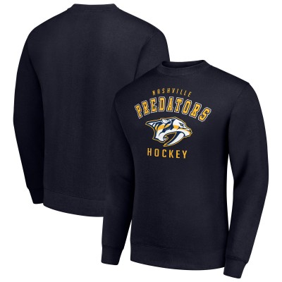 Nashville Predators Starter Navy Team Logo Fleece Pullover Sweatshirt