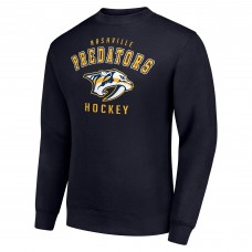 Nashville Predators Starter Navy Team Logo Fleece Pullover Sweatshirt