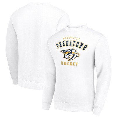 Nashville Predators Starter White Team Logo Fleece Pullover Sweatshirt