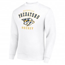 Nashville Predators Starter White Team Logo Fleece Pullover Sweatshirt