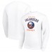 New York Islanders Starter White Team Logo Fleece Pullover Sweatshirt