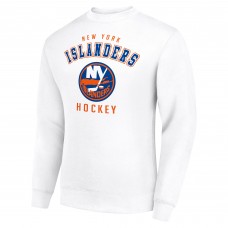New York Islanders Starter White Team Logo Fleece Pullover Sweatshirt