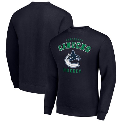 Vancouver Canucks Starter Navy Team Logo Fleece Pullover Sweatshirt