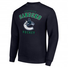 Vancouver Canucks Starter Navy Team Logo Fleece Pullover Sweatshirt