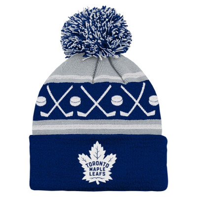 Шапка с помпоном для дошкольника Toronto Maple Leafs Outerstuff Faceoff Cuffed - Blue