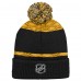 Шапка Подростковая Boston Bruins Outerstuff Gold Puck Pattern Cuffed Knit with Pom