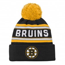Шапка Подростковая Boston Bruins Outerstuff Black Jacquard Cuffed Knit with Pom