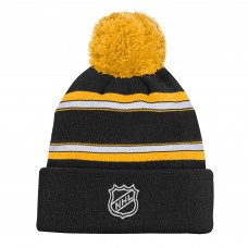 Шапка Подростковая Boston Bruins Outerstuff Black Jacquard Cuffed Knit with Pom