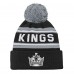 Подростковая Los Angeles Kings Outerstuff Black Jacquard Cuffed Knit Hat with Pom