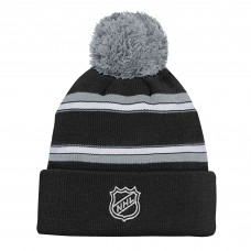 Подростковая Los Angeles Kings Outerstuff Black Jacquard Cuffed Knit Hat with Pom
