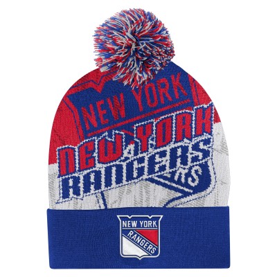 Шапка с помпоном New York Rangers Outerstuff Royal New Edge Cuffed Knit