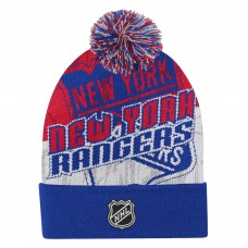 Шапка с помпоном New York Rangers Outerstuff Royal New Edge Cuffed Knit