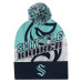 Подростковая Seattle Kraken Outerstuff Navy New Edge Cuffed Knit Hat with Pom