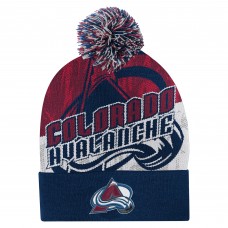 Шапка Подростковая Colorado Avalanche Outerstuff Navy New Edge Cuffed Knit with Pom