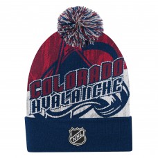 Шапка Подростковая Colorado Avalanche Outerstuff Navy New Edge Cuffed Knit with Pom