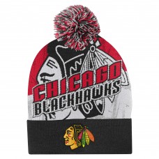 Шапка Подростковая Chicago Blackhawks Outerstuff Red New Edge Cuffed Knit with Pom