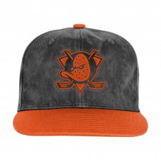 Подростковая Anaheim Ducks Outerstuff Black/Orange True Retro Deadstock Adjustable Hat