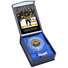 Шайба с игры Sidney Crosby Pittsburgh Penguins Fanatics Authentic 600th NHL Goal Crystal Puck - Filled with Game-Used Ice from 600th Goal Game Шайба с игры Sidney Crosby Pittsburgh Penguins Fanatics Authentic 600th NHL Goal Crystal Puck - Filled with Game-Used Ice from 600th Goal Game