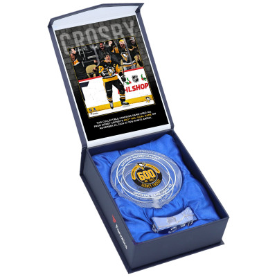 Шайба с игры Sidney Crosby Pittsburgh Penguins Fanatics Authentic 600th NHL Goal Crystal Puck - Filled with Game-Used Ice from 600th Goal Game
