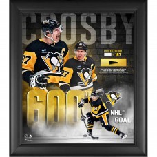Sidney Crosby Pittsburgh Penguins Fanatics Authentic Framed 15 x 17 600th NHL Goal Collage with a Piece of Game-Used Puck - Limited Edition of 187