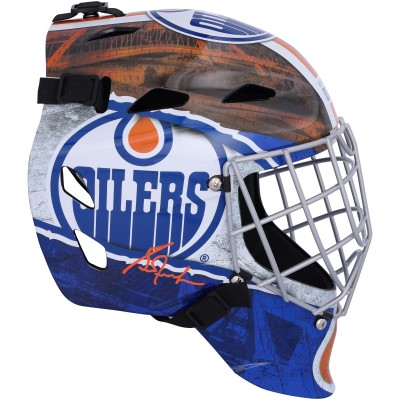 Шлем Grant Fuhr Edmonton Oilers Autographed Fanatics Authentic Replica Goalie