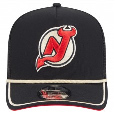 Бейсболка New Jersey Devils New Era Black Vintage Team Rope A-Frame 9FIFTY Snapback