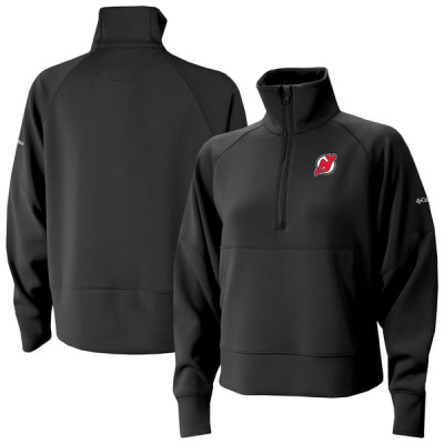 Женская пуловер New Jersey Devils Columbia Black Wickhams Hills Raglan Omni-Wick Half-Zip