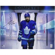 Nick Robertson Toronto Maple Leafs Autographed Fanatics Authentic 16 x 20 Blue Jersey Walking Down the Tunnel Photograph