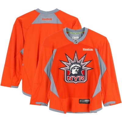 New York Rangers Fanatics Authentic Practice-Used Orange Liberty Jersey - Size 58+