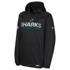 Подростковая San Jose Sharks Fanatics Black Authentic Pro Rink Raglan Hoodie Подростковая San Jose Sharks Fanatics Black Authentic Pro Rink Raglan Hoodie