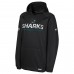 Подростковая San Jose Sharks Fanatics Black Authentic Pro Rink Raglan Hoodie