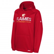 Подростковая Calgary Flames Fanatics Red Authentic Pro Rink Raglan Hoodie