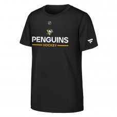 Футболка Подростковая Pittsburgh Penguins Fanatics Black Authentic Pro Wordmark