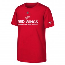 Подростковая Detroit Red Wings Fanatics Red Authentic Pro Wordmark T-Shirt