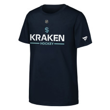 Подростковая Seattle Kraken Fanatics Navy Authentic Pro Wordmark T-Shirt