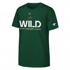 Футболка Подростковая Minnesota Wild Fanatics Green Authentic Pro Wordmark