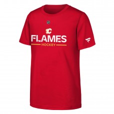 Подростковая Calgary Flames Fanatics Red Authentic Pro Wordmark T-Shirt