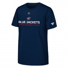 Подростковая Columbus Blue Jackets Fanatics Navy Authentic Pro Wordmark T-Shirt