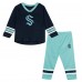 Preschool Seattle Kraken Outerstuff Deep Sea Blue/Light Blue Denting the Net Long Sleeve T-Shirt and Pants Set