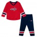 Preschool Washington Capitals Outerstuff Red/Navy Denting the Net Long Sleeve T-Shirt and Pants Set
