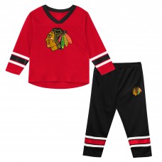 Пижама Preschool Chicago Blackhawks Outerstuff Red/Black Denting the Net