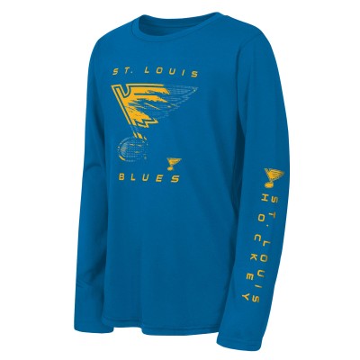 Подростковая St. Louis Blues Outerstuff Blue Seize the Win Long Sleeve T-Shirt