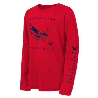 Подростковая Washington Capitals Outerstuff Red Seize the Win Long Sleeve T-Shirt