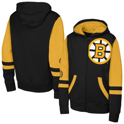 Толстовка на молнии Подростковая Boston Bruins Outerstuff Black Face Off