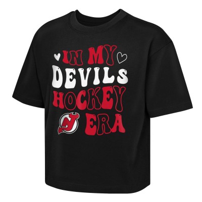 Подростковая Girls New Jersey Devils Outerstuff Black In My Era Boxy T-Shirt