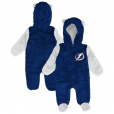 Малышам & Newborn Tampa Bay Lightning Outerstuff Blue Stay Napping Fleece Bunting Full-Zip Hooded Sleeper