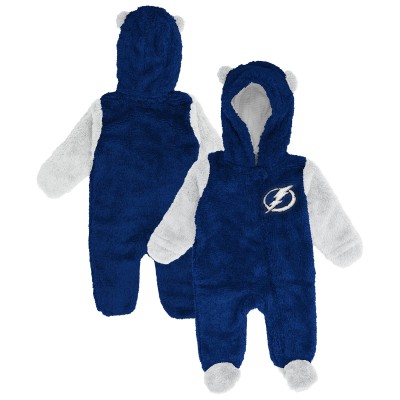 Малышам & Newborn Tampa Bay Lightning Outerstuff Blue Stay Napping Fleece Bunting Full-Zip Hooded Sleeper