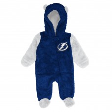 Малышам & Newborn Tampa Bay Lightning Outerstuff Blue Stay Napping Fleece Bunting Full-Zip Hooded Sleeper