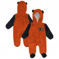 Малышам & Newborn Philadelphia Flyers Outerstuff Orange Stay Napping Fleece Bunting Full-Zip Hooded Sleeper
